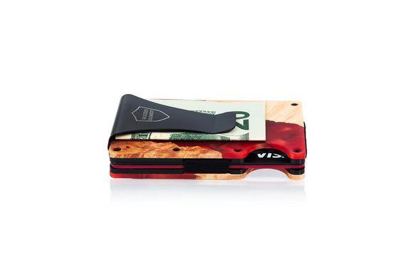 Wood/Resin Smart Wallets Red