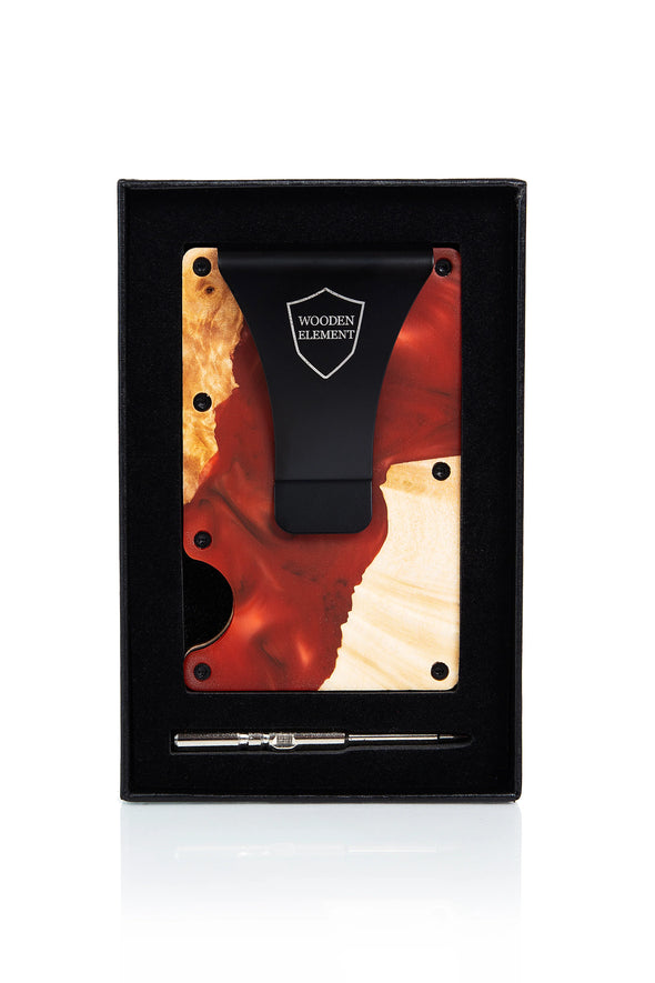 Wood/Resin Smart Wallets Red