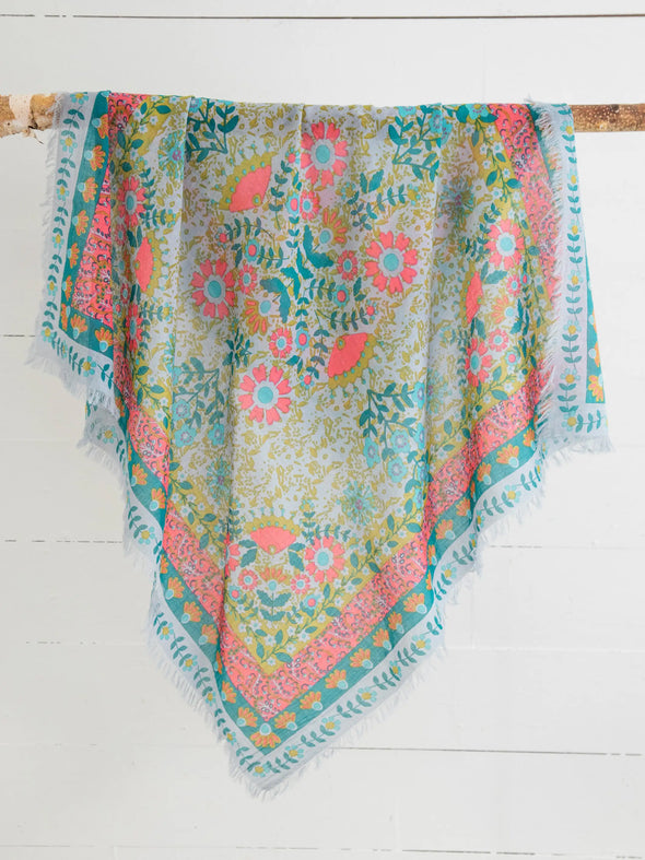 4-in-1 Scarf - Pink Teal Mandala