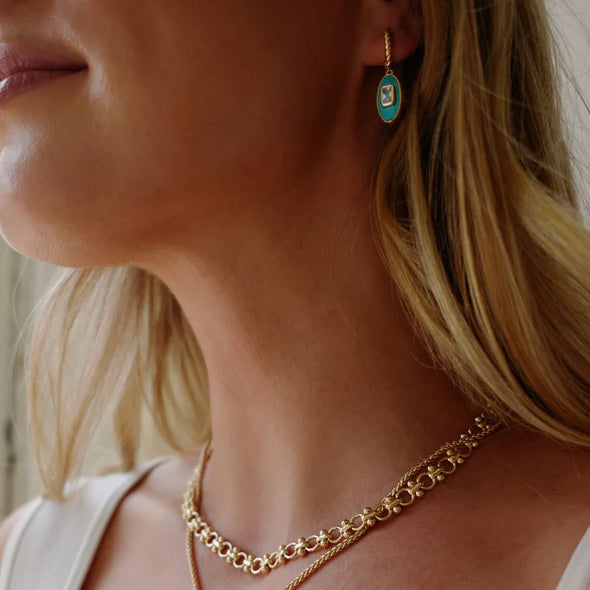 Juno Pendant Earrings Turquoise