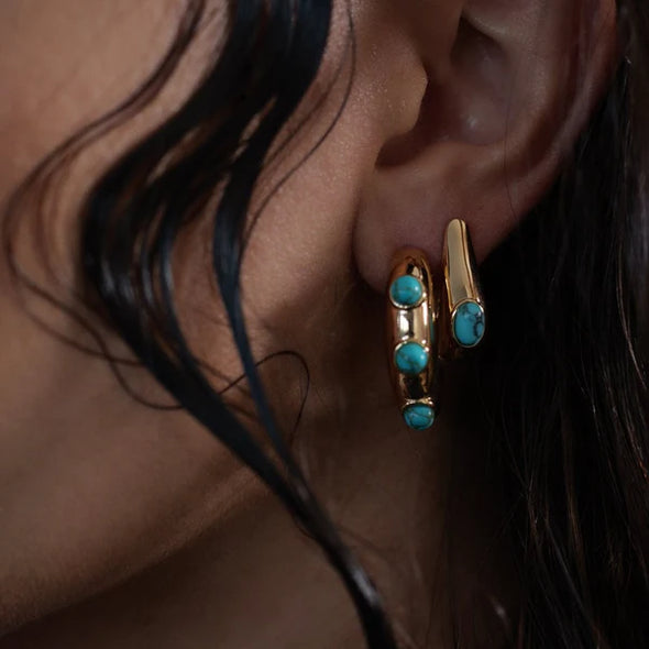 Reve Gem Hoops Turquoise