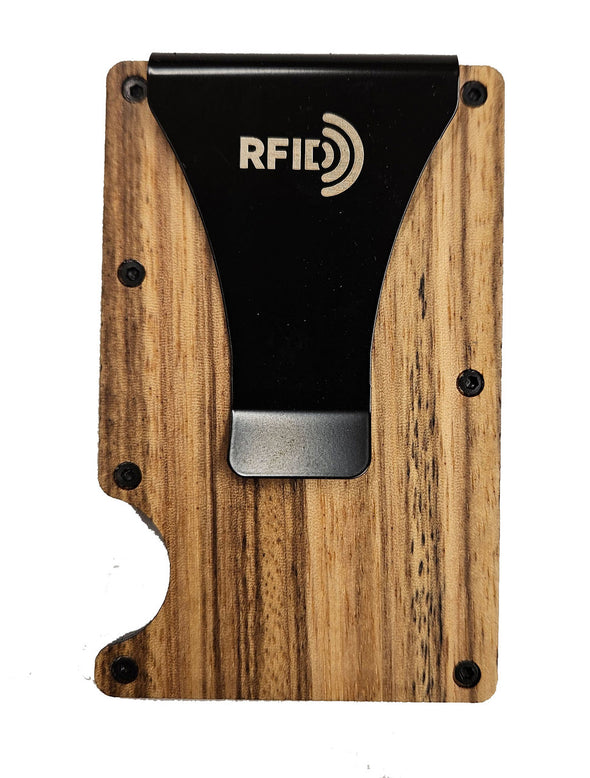 Wood/Resin Smart Wallets Zebra 1776