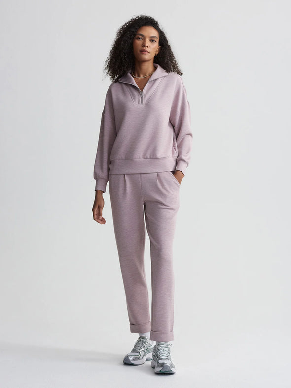 Hawley Half-Zip Sweat Mauve Marl