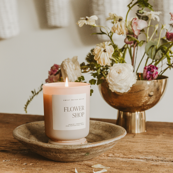 Flower Shop 15 oz Soy Candle, Matte Jar - Home Decor & Gifts