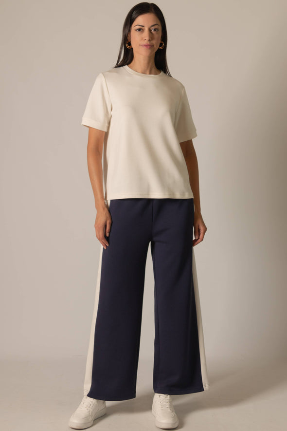 P. CILL Butter Modal Side Stripe Wide Leg Pants