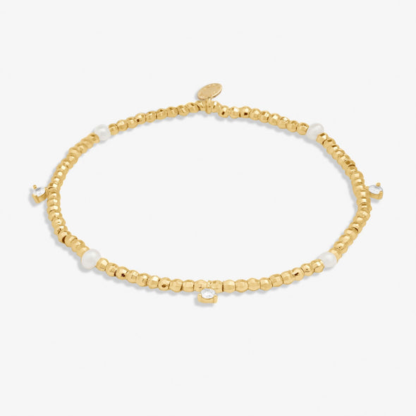 Halo Pearl Beaded Cubic Zirconia & Pearl Bracelet