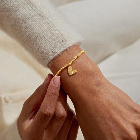 A Little 'Grateful Heart' Bracelet In Gold-Tone Plating