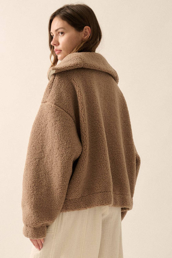 Espresso Sherpa Fleece Half-Zip Pullover