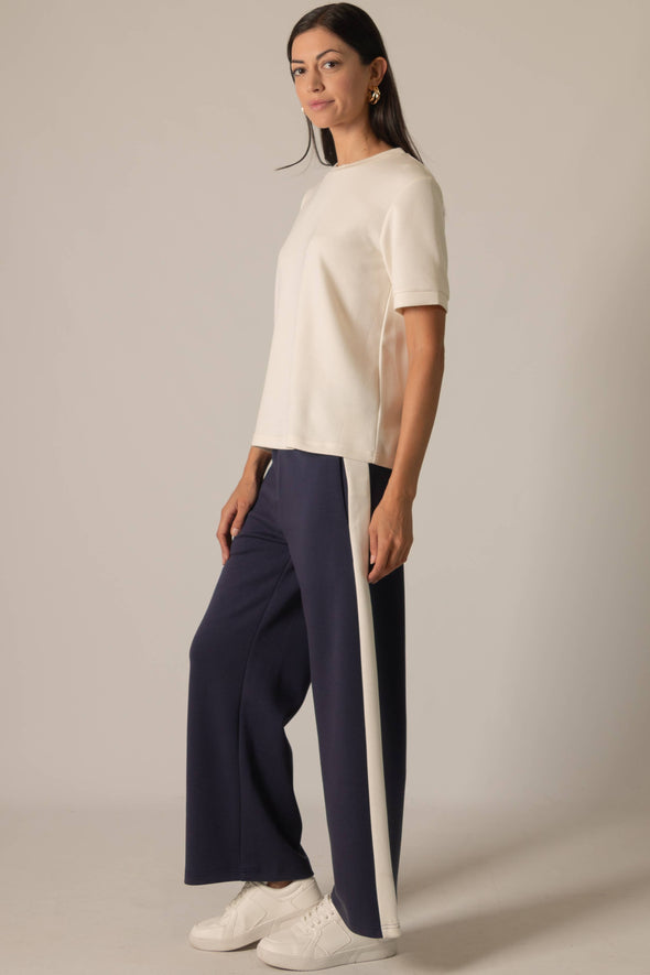 P. CILL Butter Modal Side Stripe Wide Leg Pants