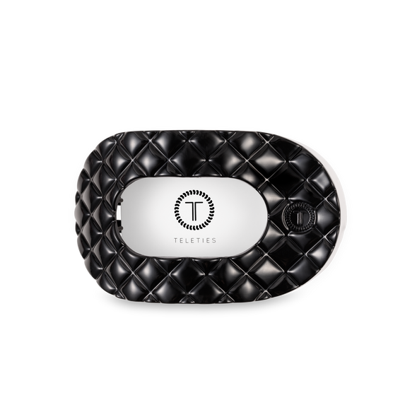 Flat Round Hair Clip | Medium | Jet Black Quilted