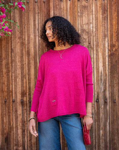 Catalina Sweater In Dragon Fruit