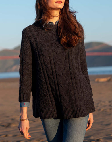 Cotswold Cable-Knit Sweater in Charcoal