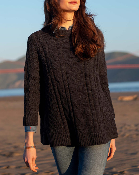 Cotswold Cable-Knit Sweater in Charcoal