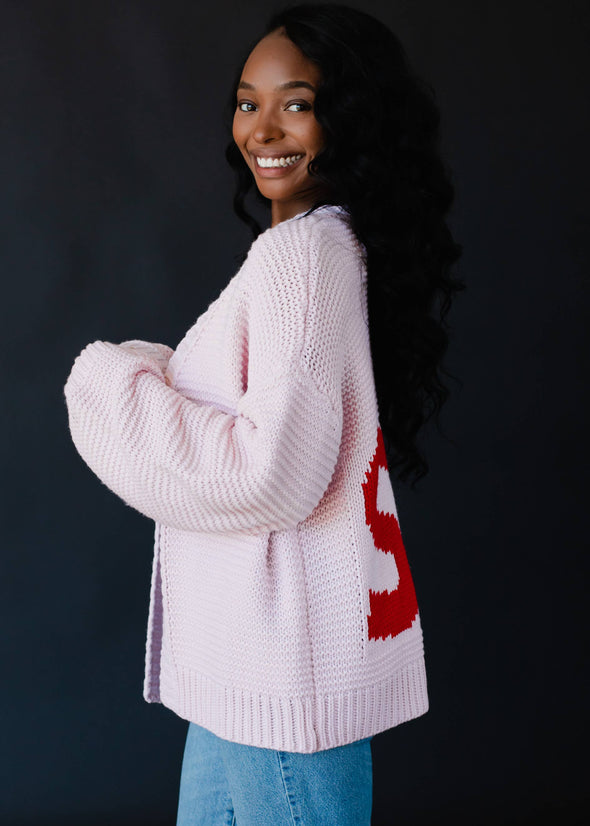 Pink Ski Knit Cardigan