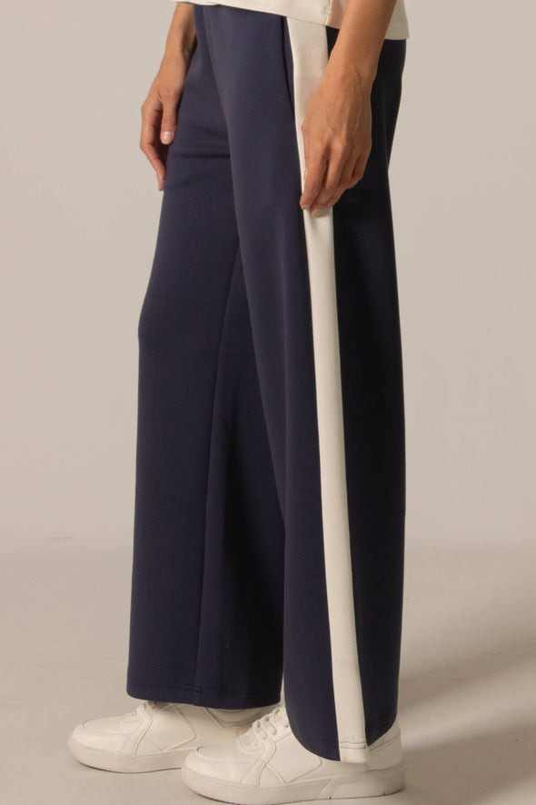 P. CILL Butter Modal Side Stripe Wide Leg Pants