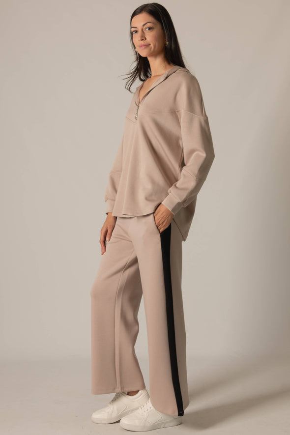 P. CILL Butter Modal Side Stripe Wide Leg Pants