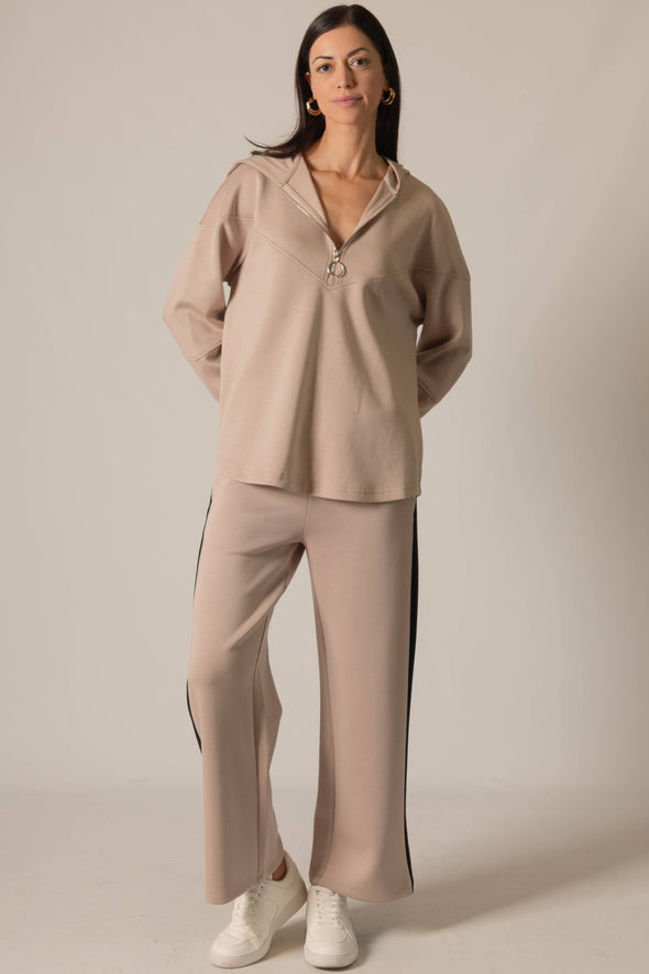 P. CILL Butter Modal Side Stripe Wide Leg Pants
