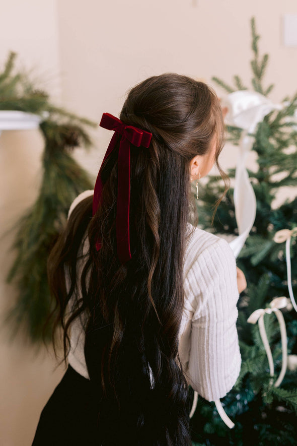 Alice Velvet Hair Bow Barrette