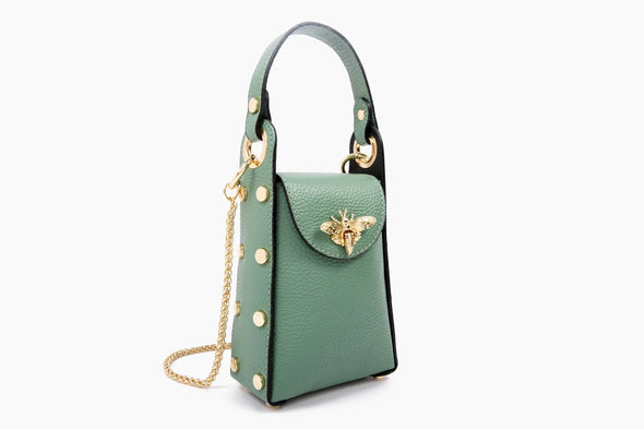 German Fuentes Leather Bee Clutch