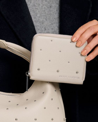 Meela Studded Wallet in Oyster