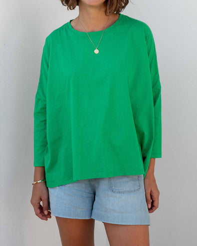 Catalina Slub Tee In Kelly Green