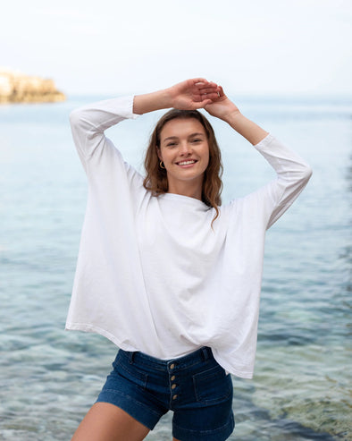 Catalina Slub Tee In White
