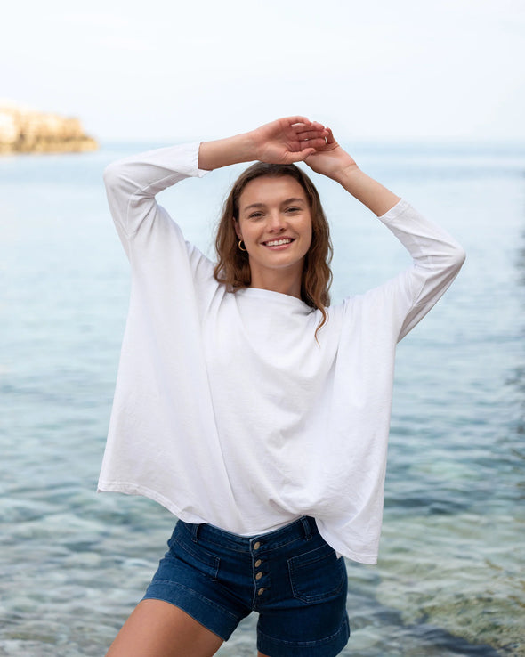 Catalina Slub Tee In White