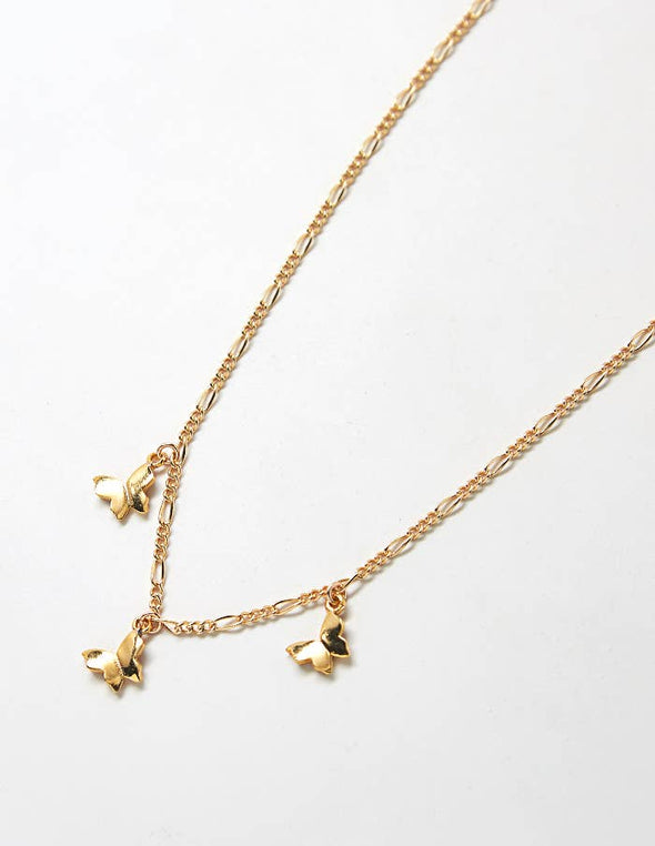 Gold Butterfly Choker Necklace